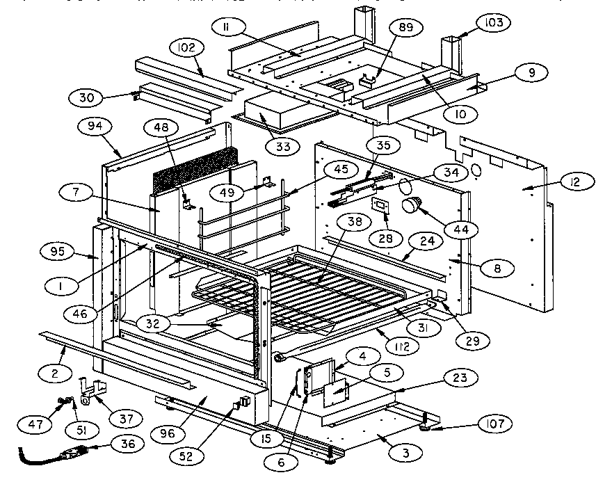 Thermador GCRG366 cavity diagram