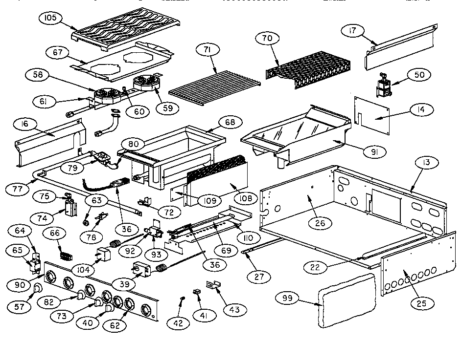 Thermador GCRG366 cooktop diagram