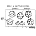 Thermador GGS36 ggs365 and ggscv365 cooktop (ggs365) (ggs365w) diagram