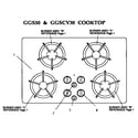 Thermador GGS36 ggs30 and ggscv30 cooktop (ggs30) (ggs30w) diagram