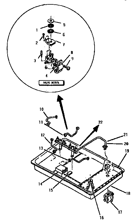Thermador SGT3002 burner section diagram