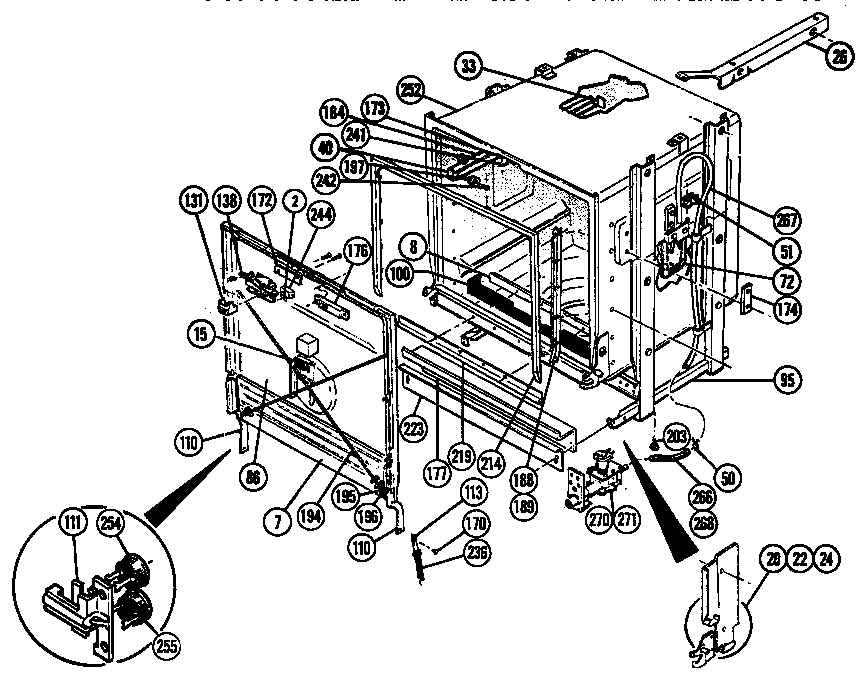 Thermador SS989000 tub/doors diagram