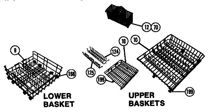Thermador SS989000 baskets diagram
