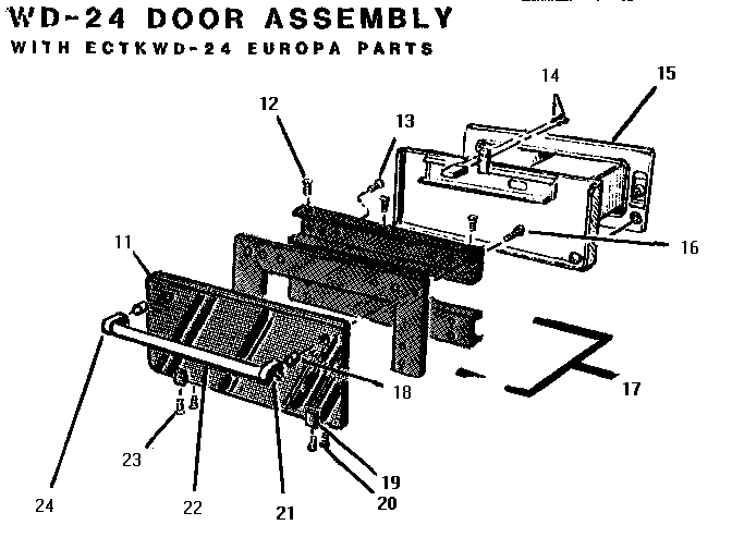 Thermador WD24WC door assembly (ectkwd24) diagram
