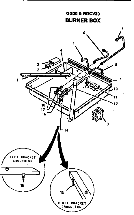 Thermador GGCV3001 gg30 and ggcv30 burner box (ggcv3001) diagram
