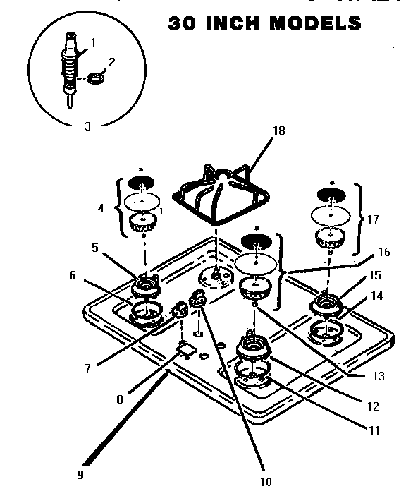 Thermador SGCV36G02 30 inch models diagram