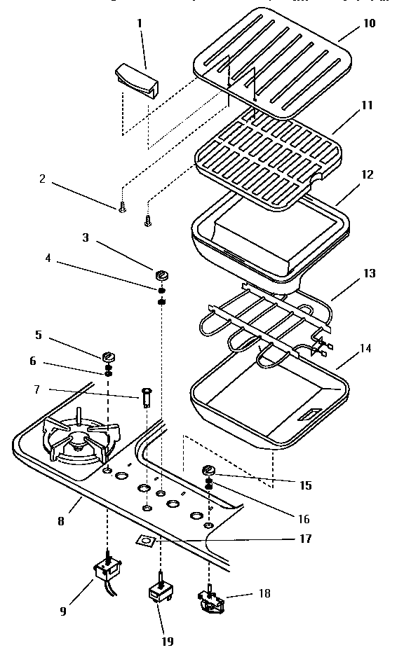 Thermador SGSCV36GW controls / griddle diagram