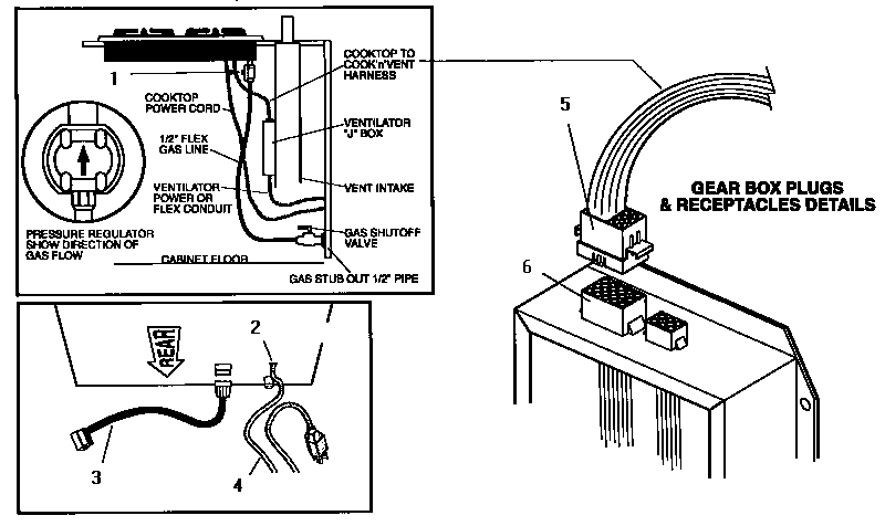Thermador SGSCV36GW gear box plug diagram