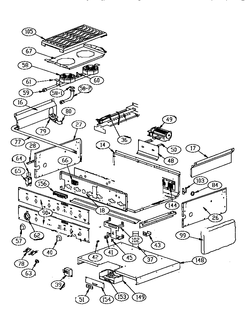 Thermador GCR36-6 cooktop diagram