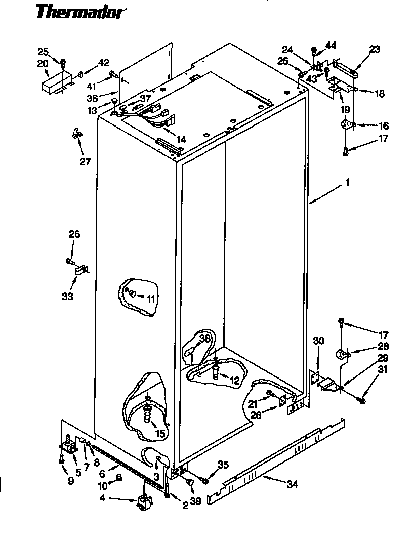 Thermador TSS36DAW-06 cabinet diagram