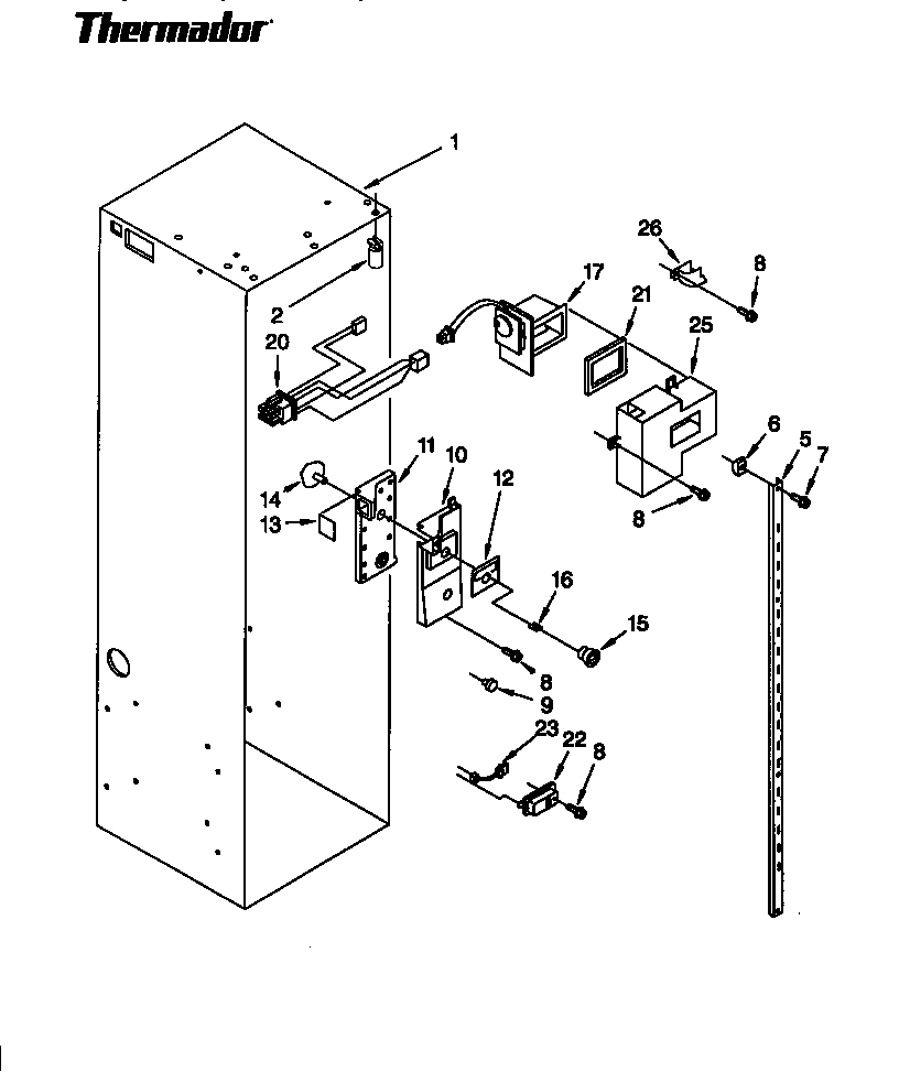 Thermador TSS36DAW-06 refrigerator liner diagram