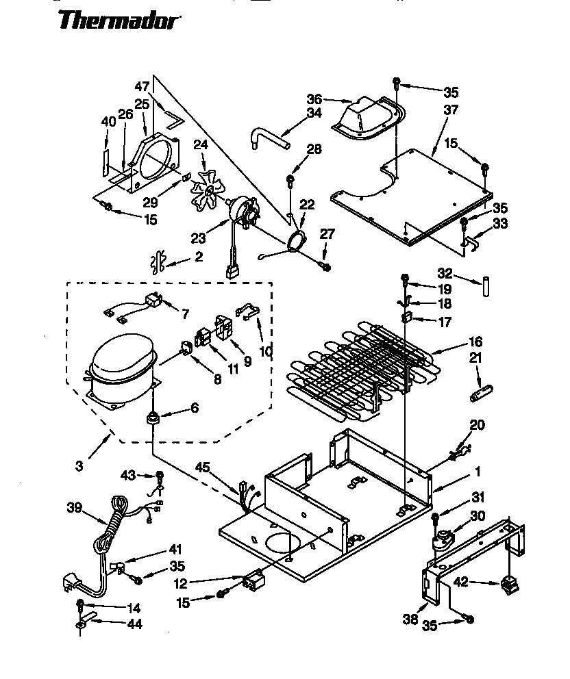 Thermador TSS36DAW-06 upper unit diagram