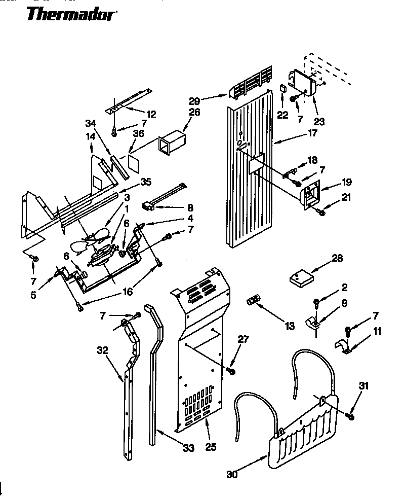 Thermador TSS36DAW-06 air flow reservoir diagram