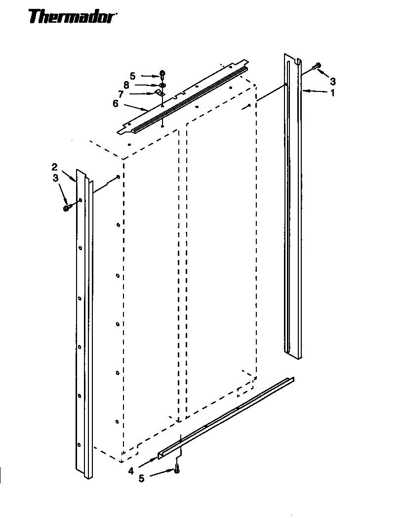 Thermador TSS48DAB-06 cabinet & breaker trim diagram