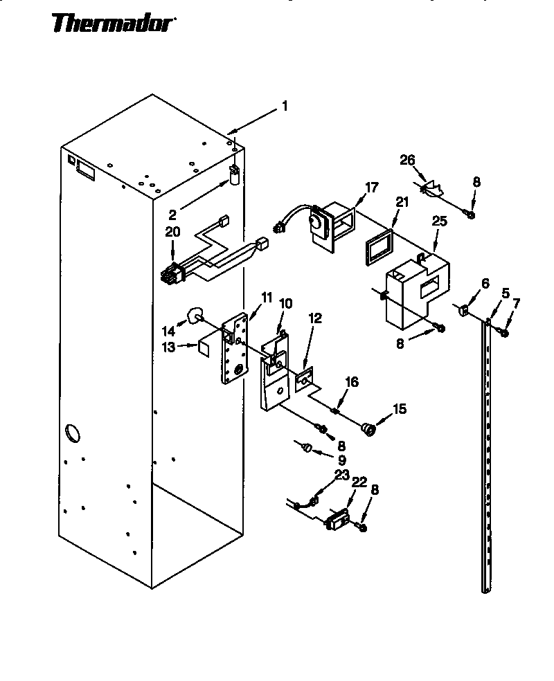 Thermador TSS48DAB-06 refrigerator liner diagram