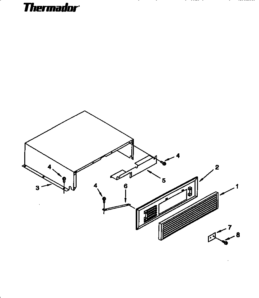 Thermador TSS48DAB-06 top grille & unit cover diagram