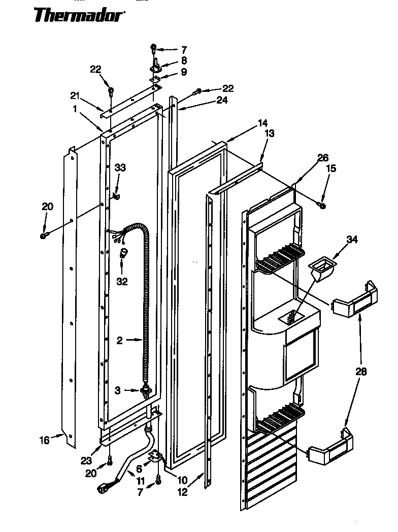 Thermador TSS48DAB-06 freezer door diagram