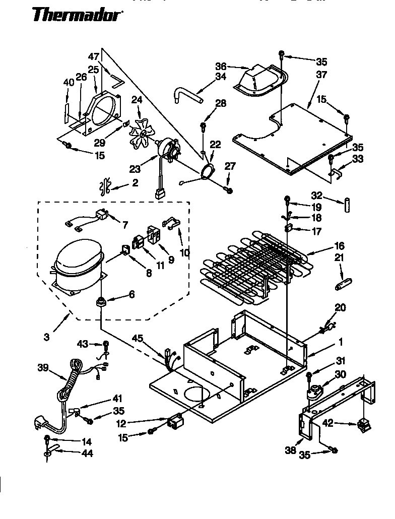 Thermador TSS48DAB-06 upper unit diagram
