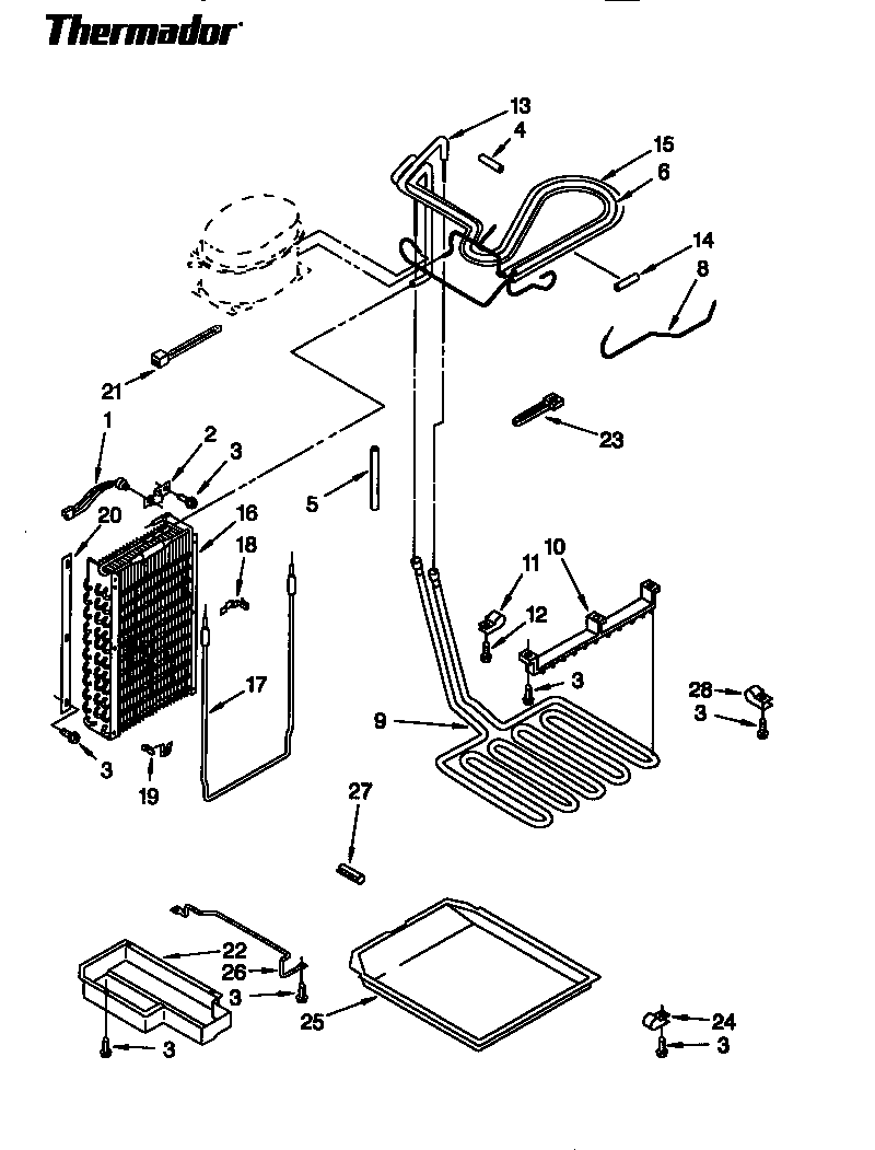 Thermador TSS48DAB-06 lower unit & tubing diagram