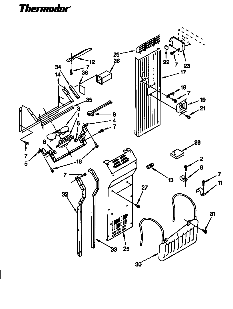 Thermador TSS48DAB-06 air flow & reservoir diagram