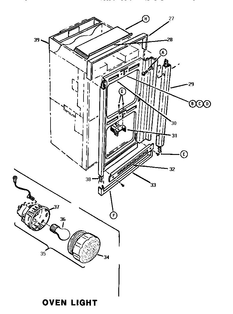 Thermador CT127 front frame and cover diagram