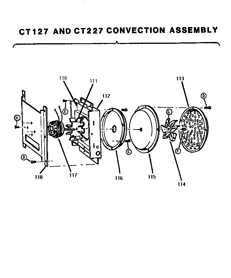 Thermador CT127 convection assembly diagram