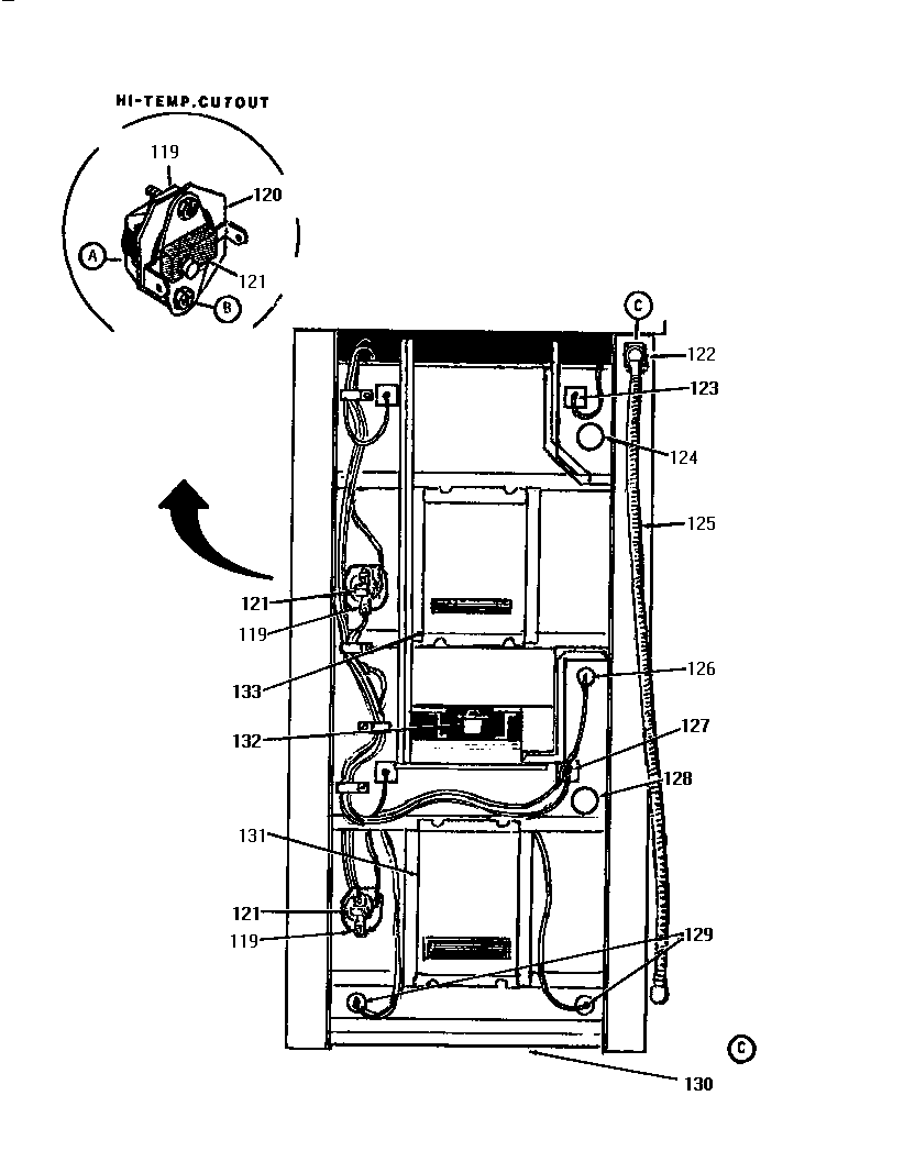 Thermador CT127 back view (ct227) diagram