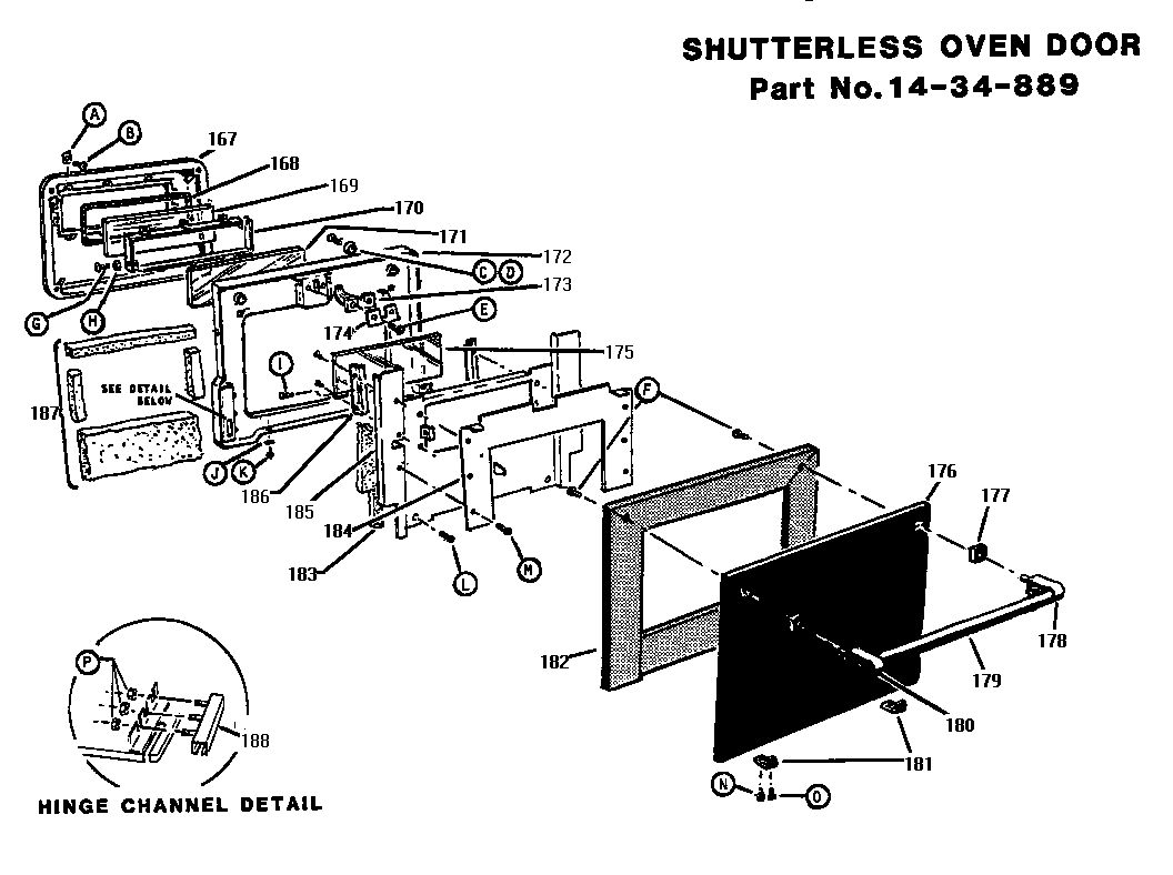 Thermador CT127 shutterless oven door diagram