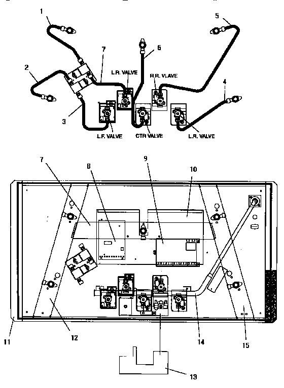 Thermador GGSCV365 ggs365 and ggscv365 burner box (ggscv365) (ggscv365w) diagram