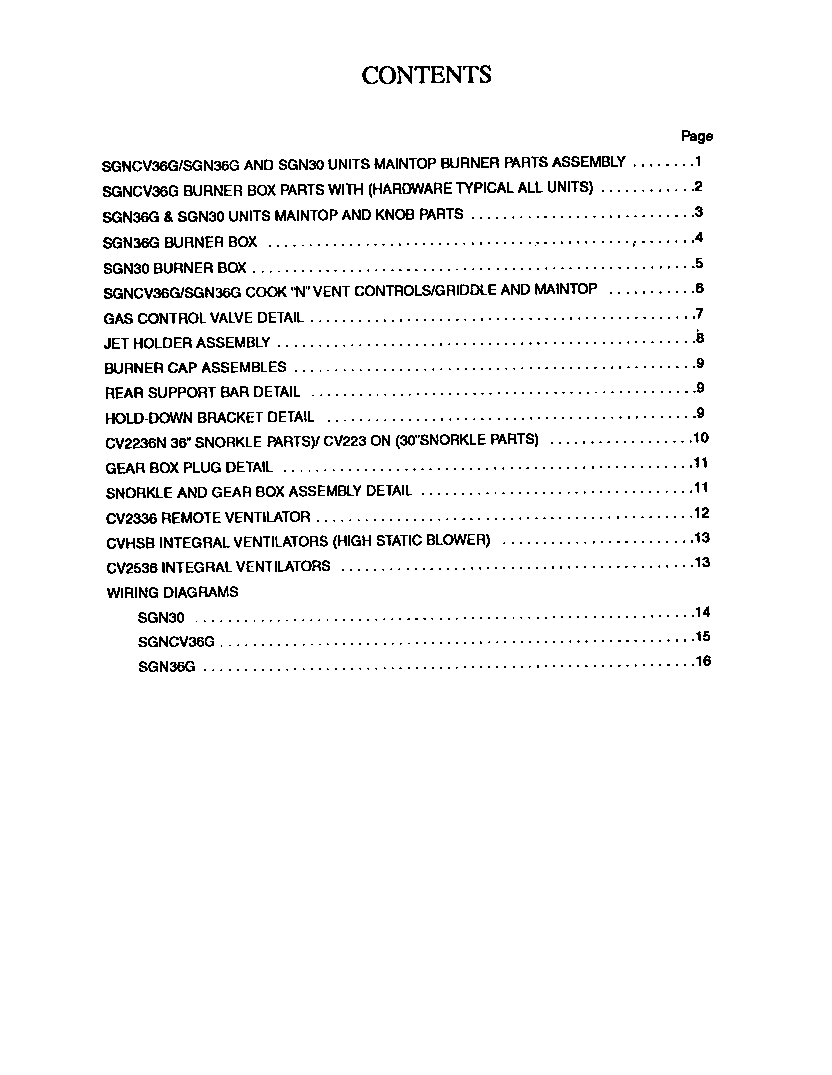 Thermador SGN30S contents diagram