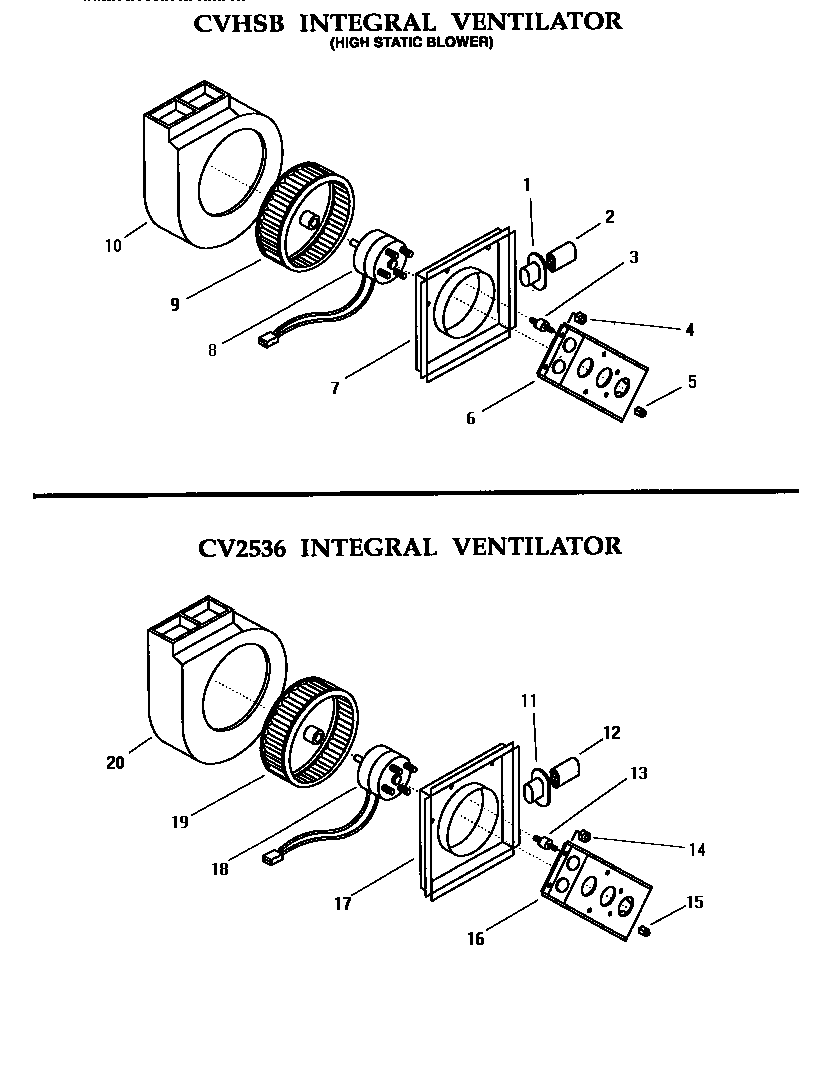 Thermador SGN30S integral ventilator (cvhsb & cv2536) diagram