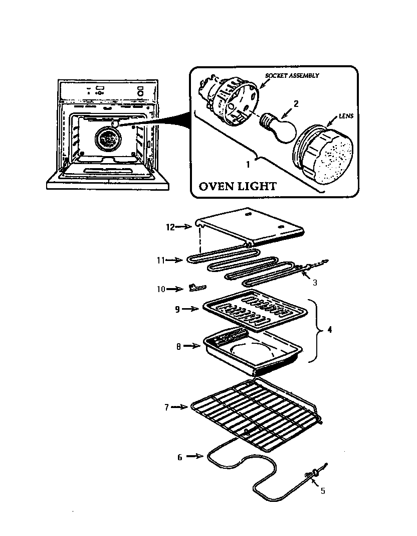 Thermador CT227N-01 removable oven parts diagram