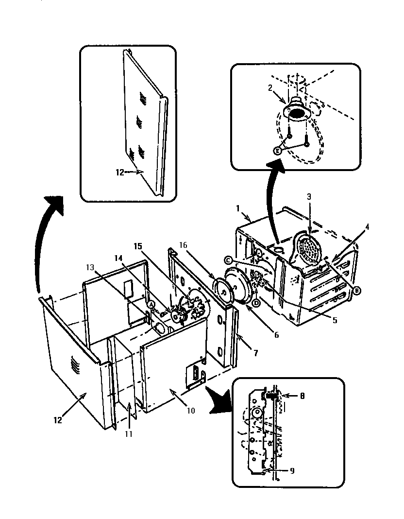 Thermador CT227N-01 oven liner and module diagram