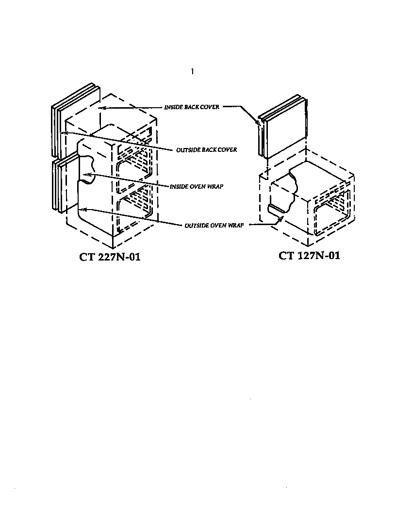 Thermador CT227N-01 oven insulation kit diagram
