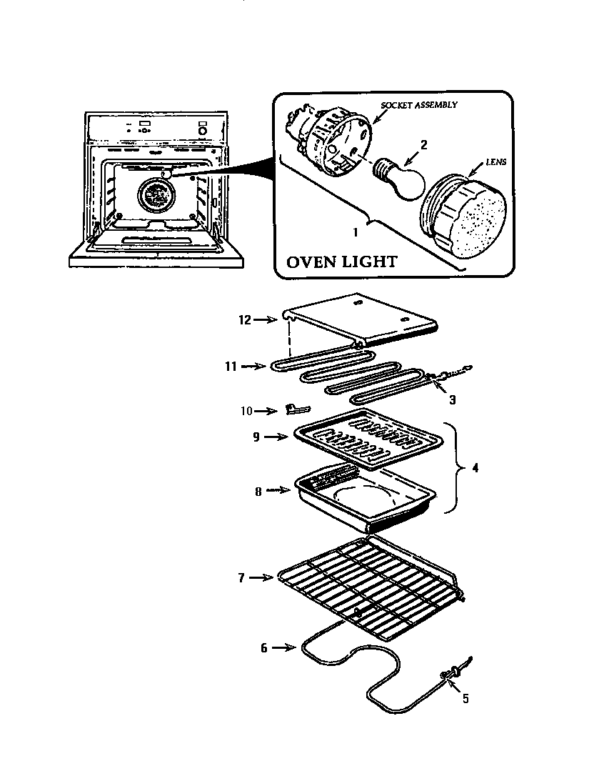 Thermador CT130-03 removable oven parts diagram