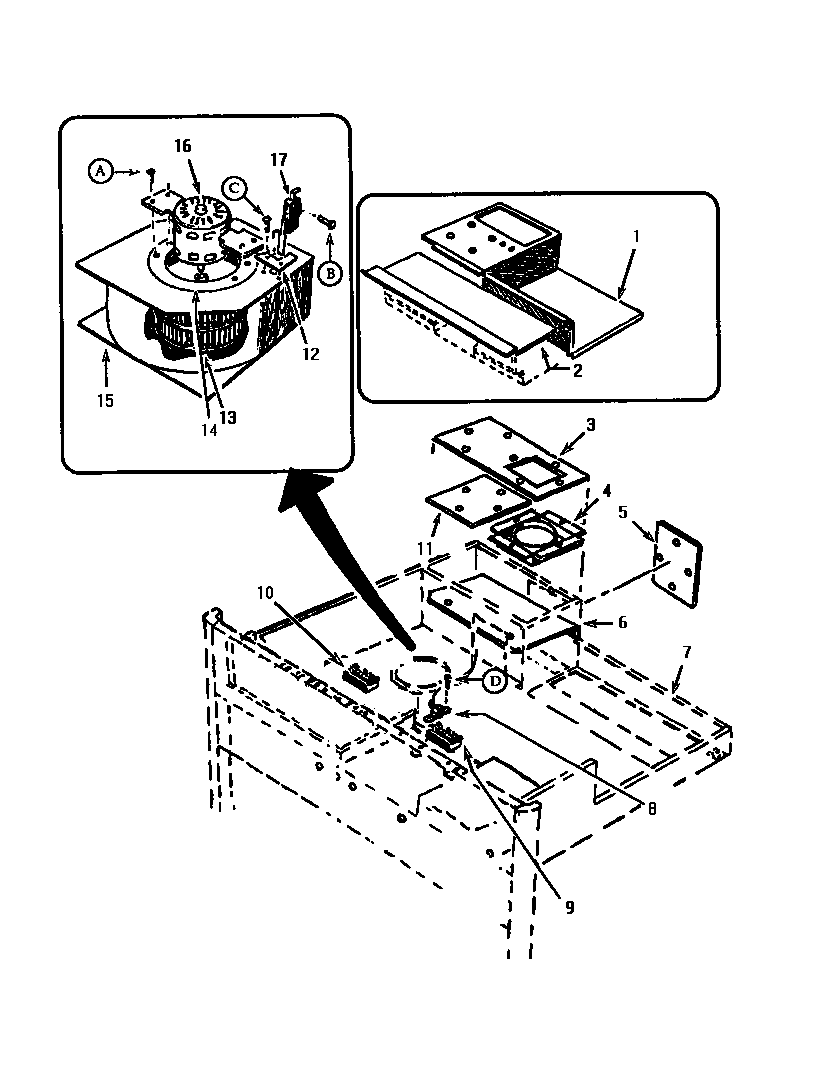 Thermador CT130-03 plenum assembly diagram