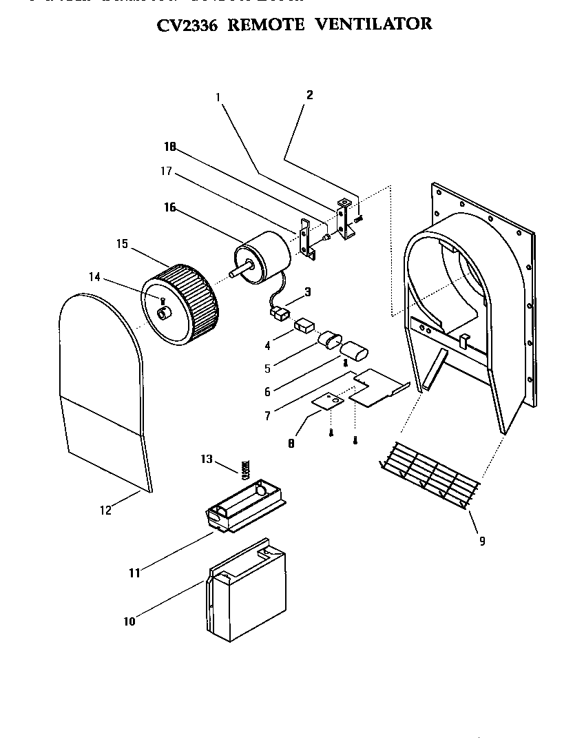 Thermador GGNCV365W cv2336 remote ventilator diagram