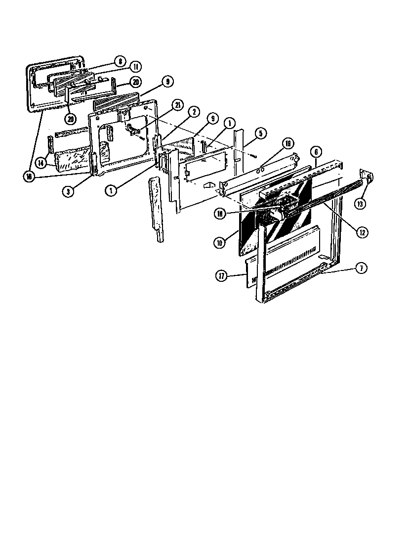Thermador MSC39 msc3bg door diagram