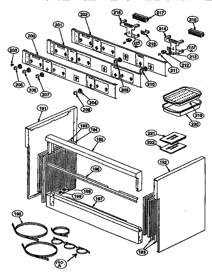 Thermador PRSE48-6GD control/side panels diagram