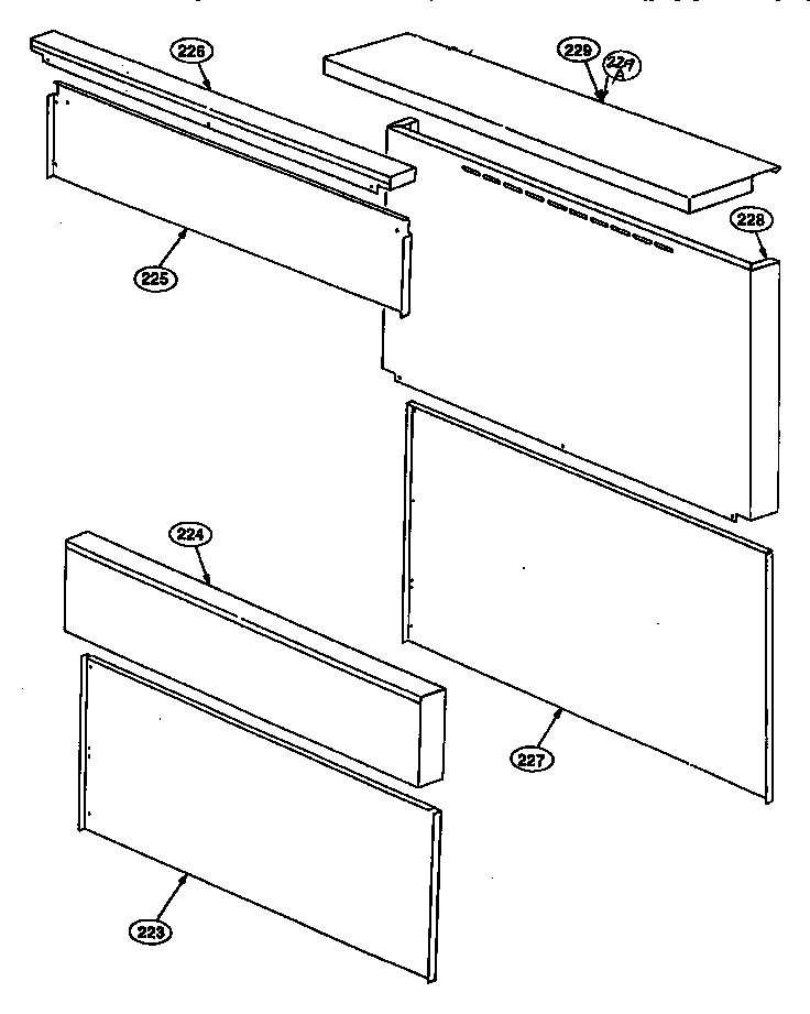 Thermador PRSE48-6GD trim assemblies diagram