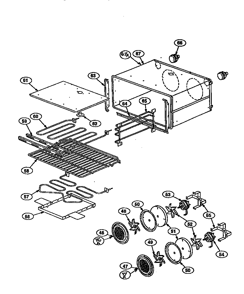 Thermador PRSE366 oven cavity diagram