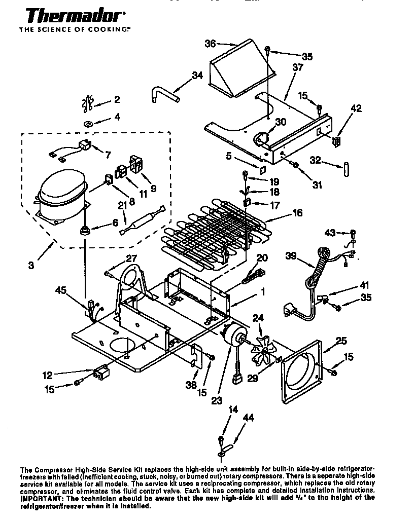 Thermador TSS42QBB series 02-05 all models diagram