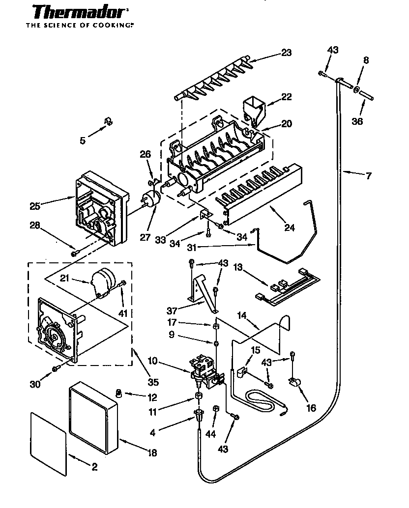 Thermador TSS42QBB series 02-04 all models diagram