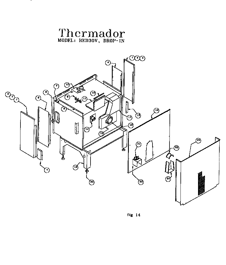 Thermador RED30VQRS (9708 & UP) drop-in diagram