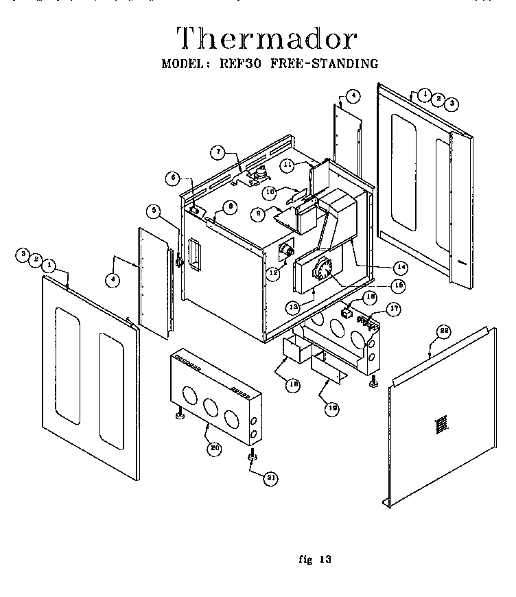 Thermador REF30QW (9708 & UP) free standing diagram