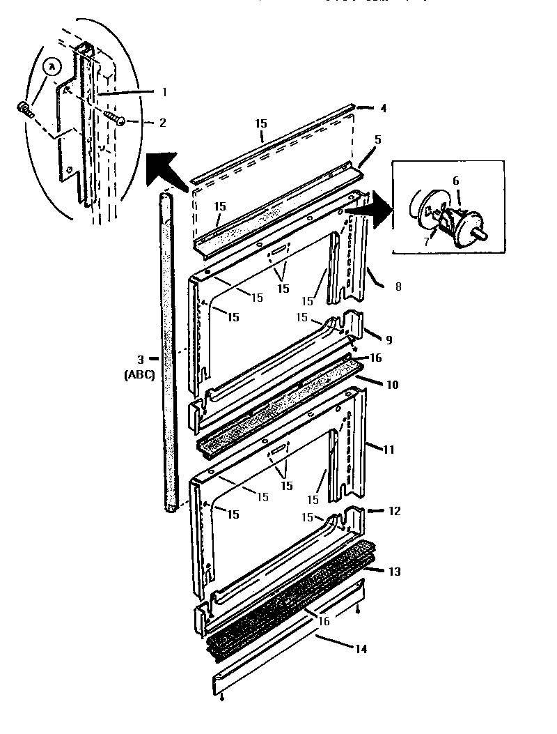Thermador CT127N front frame diagram