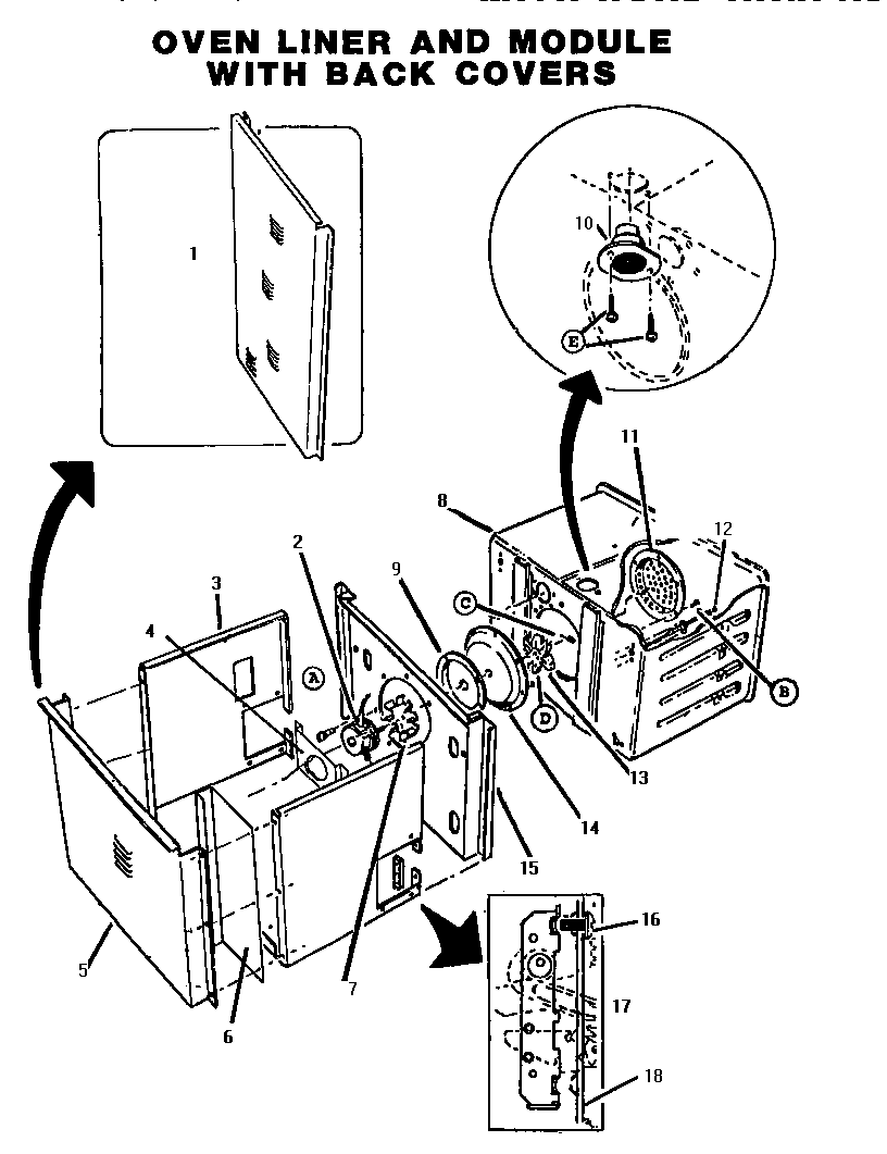 Thermador CT127N oven liner diagram