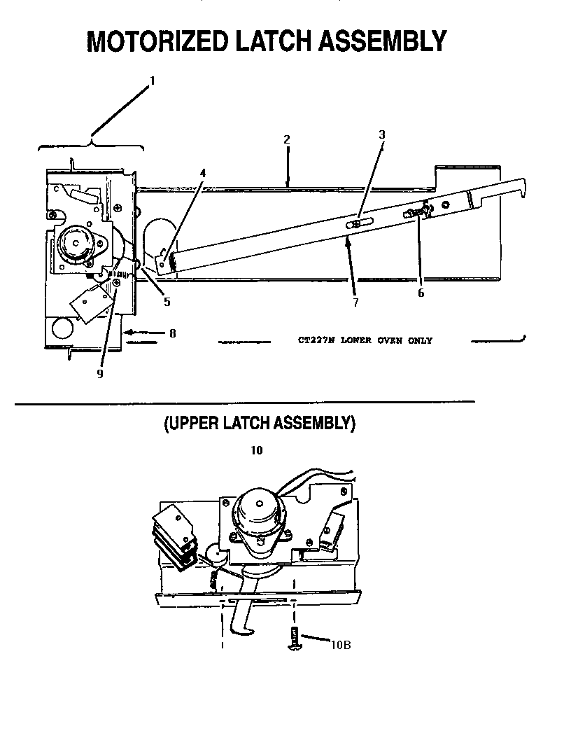 Thermador CT127N latch assembly diagram