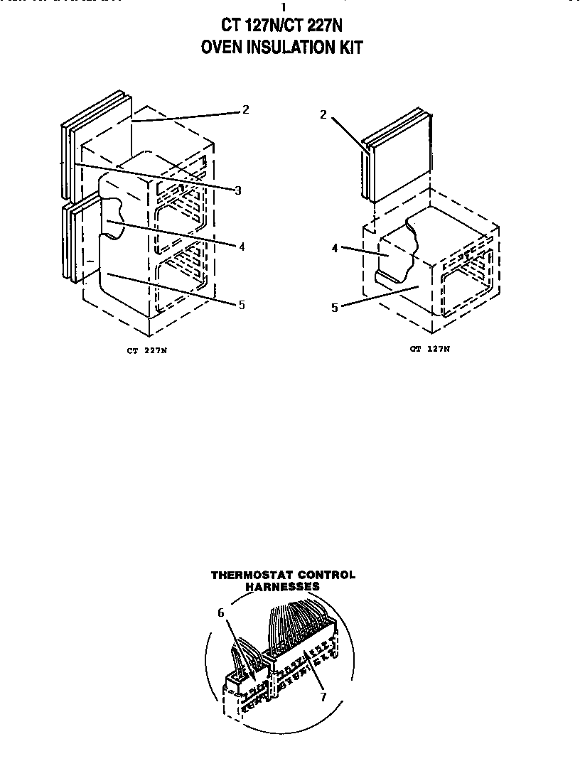 Thermador CT127N insulation kit diagram