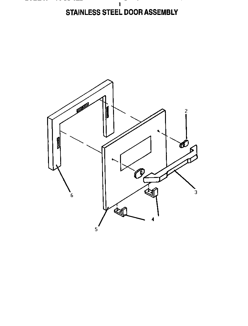 Thermador CT127N stainless steel door assembly diagram